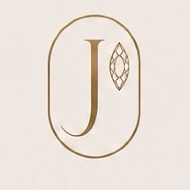 J monogram with marquise gemstone motif