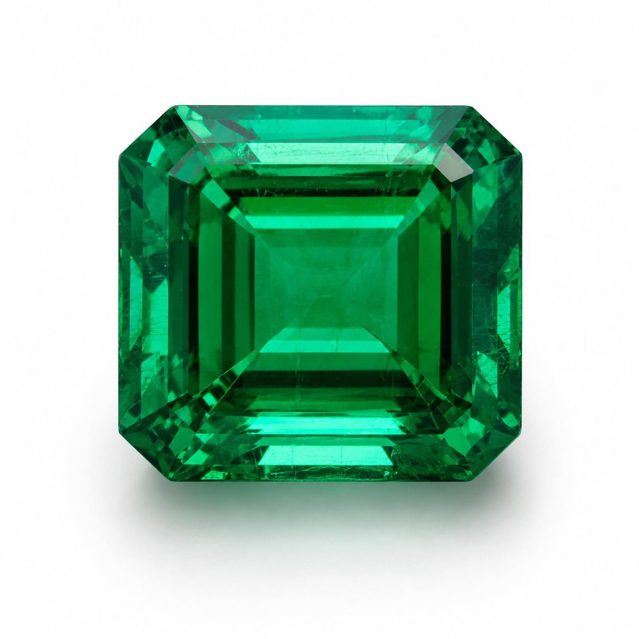 A high-clarity vivid green emerald
