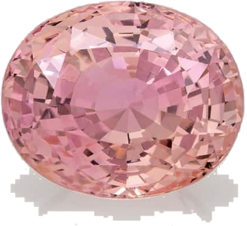 A large oval Padparadscha sapphire with balanced pink and orange colour